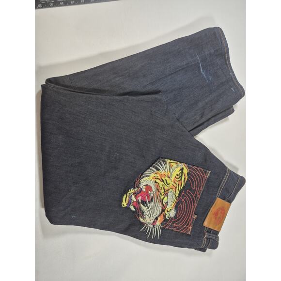 Ed Hardy Jeans Mens 44x34 Japanese Tiger Design - Picture 2 of 7